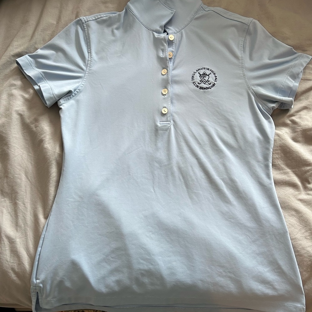 Women’s Peter Millar Pale Blue Golf Polo
